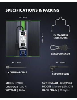 Viparspectra PRO 1000/100W - 2024 Samsung LM301B