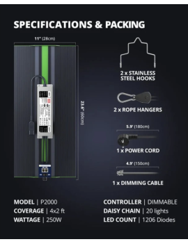Viparspectra PRO 2000/250W - 2024 Samsung SMD LM301B