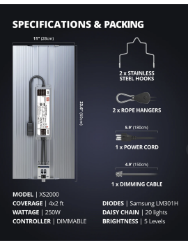 Viparspectra XS 2000/220W - 2024 Samsung LM301H